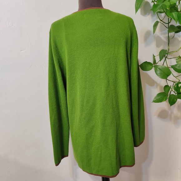 Bob Mackie Wearable Art Vintage Rooster Floral Zip Up Sweater - Picture 5 of 8